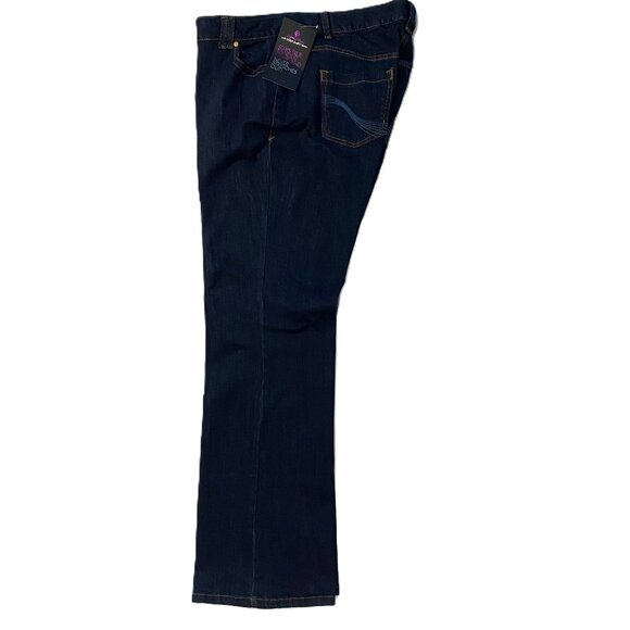 Lane Bryant SZ 20 Average Women's Slim Bootcut Genius Fit Dark Blue Jeans - Picture 2 of 13